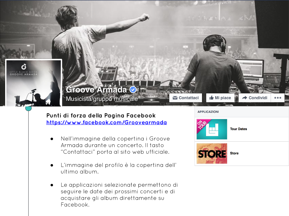 Esempi Pagine Facebook Musicisti Cantanti Band Groove Armada