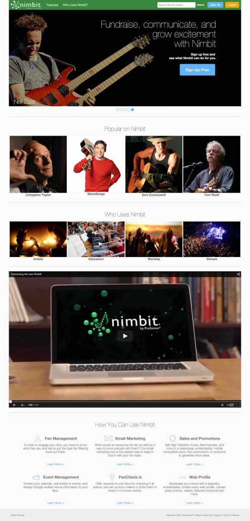 nimbit home page